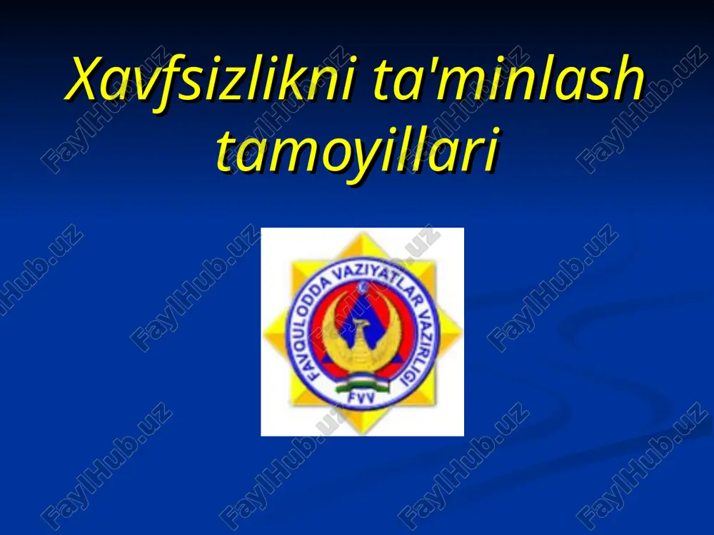 xavfsizlikni ta\\'minlash tamoyillari — PPT