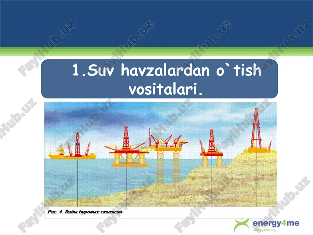suv havzalardan o`tish vositalari — PPTX