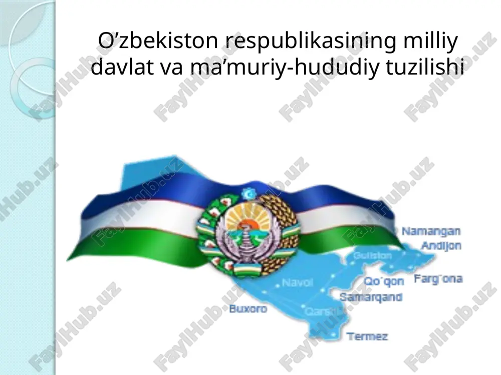 o’zbekiston respublikasining milliy davlat va ma’muriy-hududiy tuzilishi 2 — PPTX