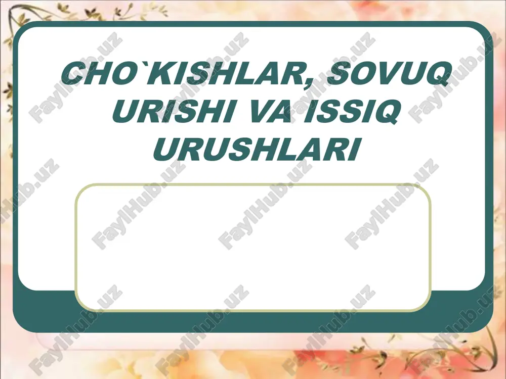 cho`kishlar, sovuq urishi va issiq urushlari — PPT