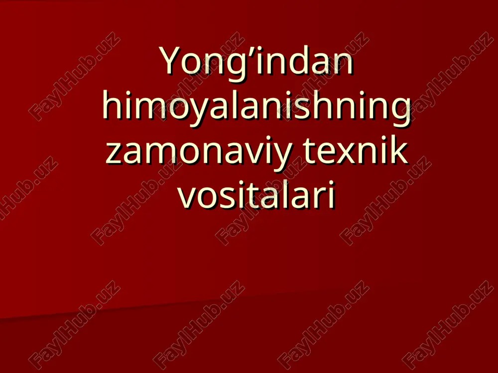 yong’indan himoyalanishning zamonaviy texnik vositalari — PPT