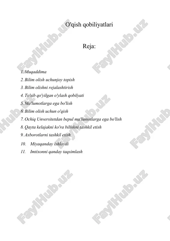 o'qish qobiliyatlari — DOCX