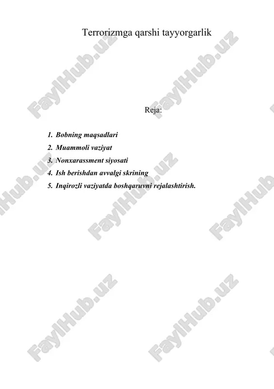 terrorizmga qarshi tayyorgarlik — DOC