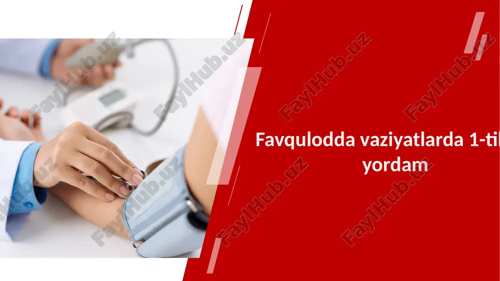 favqulodda vaziyatlarda 1-tibbiy yordam — PPTX
