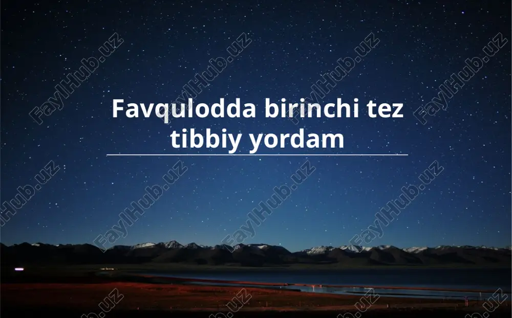 favqulodda birinchi tez tibbiy yordam — PPTX