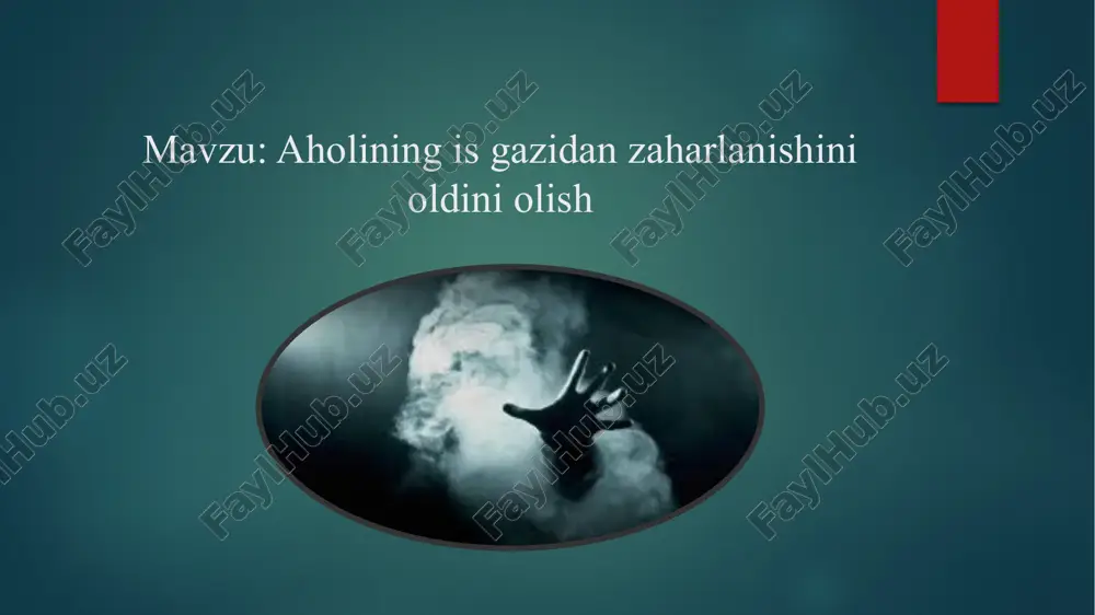 aholining is gazidan zaharlanishini oldini olish — PPTX