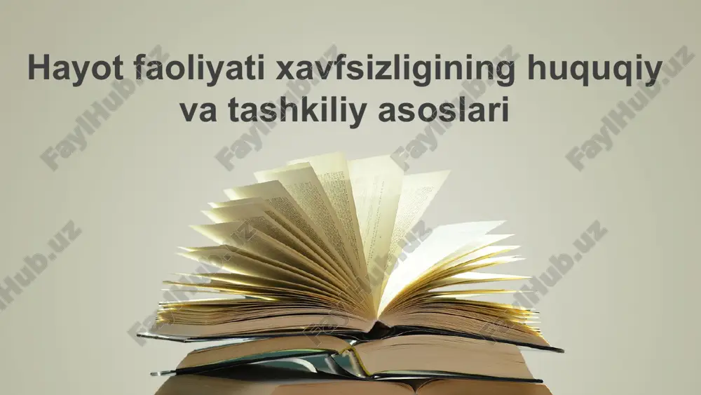hayot faoliyati xavfsizligining huquqiy va tashkiliy asoslari 2 — PPTX