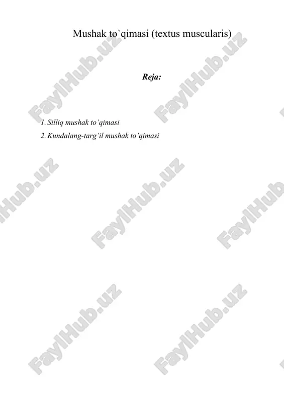 mushak to`qimasi (textus muscularis) — DOCX