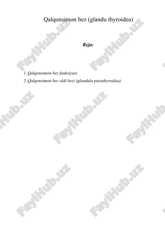 qalqonsimon bez (glandu thyroidea) — DOCX