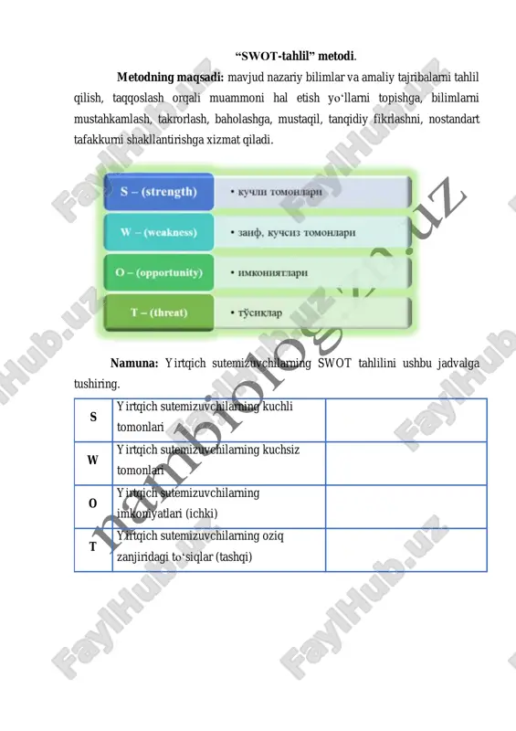 “swot-tahlil” metodi — PDF