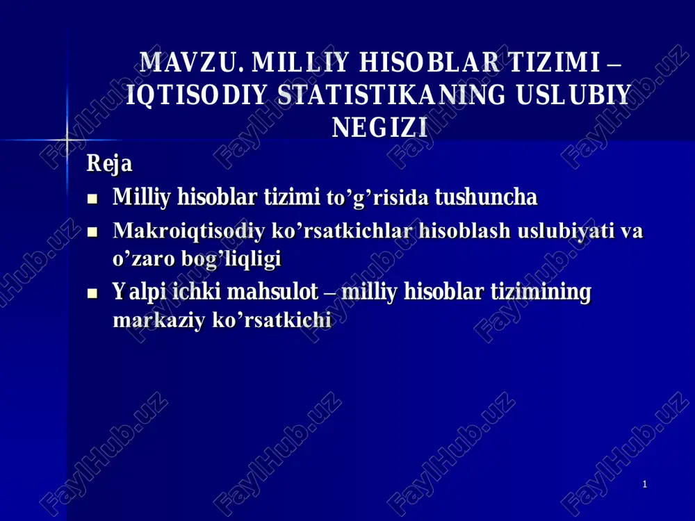 milliy hisoblar tizimi — PDF