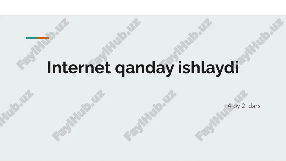 internet qanday ishlashi haqida — PDF