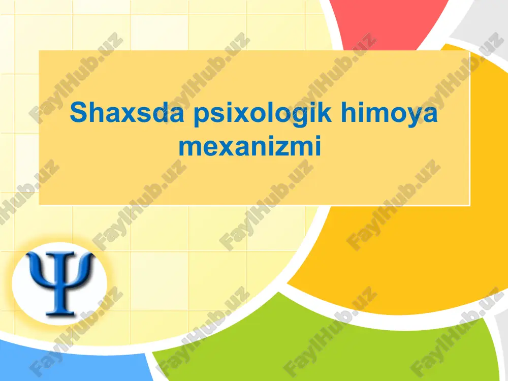 shaxsda psixologik himoya mexanizmi — PPTX
