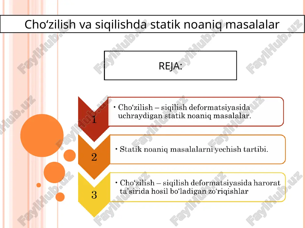 cho‘zilish va siqilishda statik noaniq masalalar — PPT