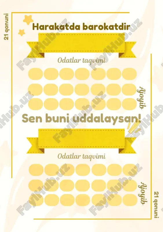 21 qonuni. habits. odatlar taqvimi. — PDF