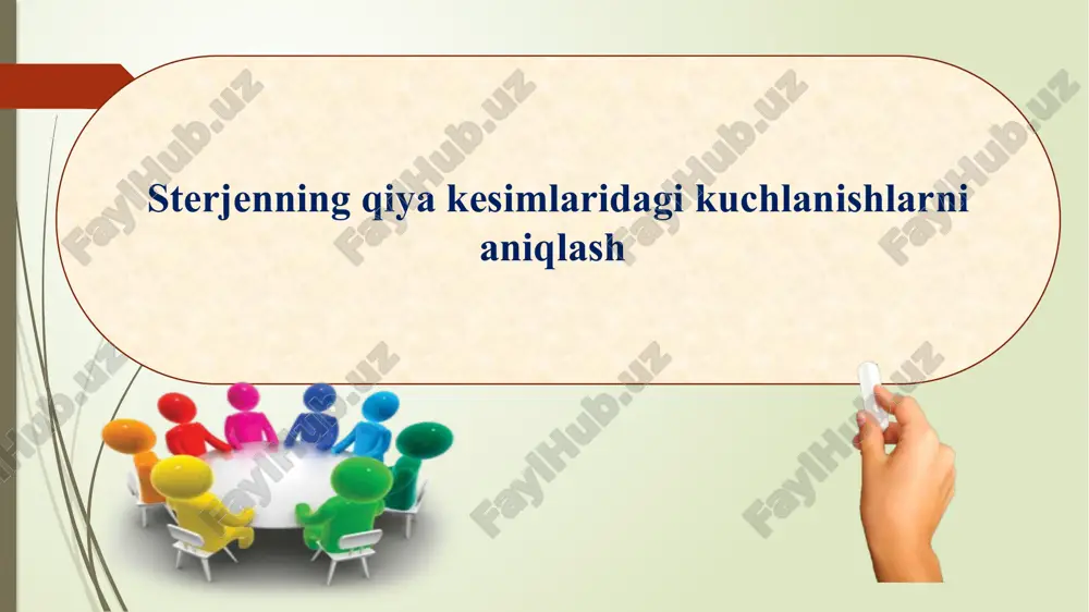 sterjenning qiya kesimlaridagi kuchlanishlarni aniqlash — PPTX