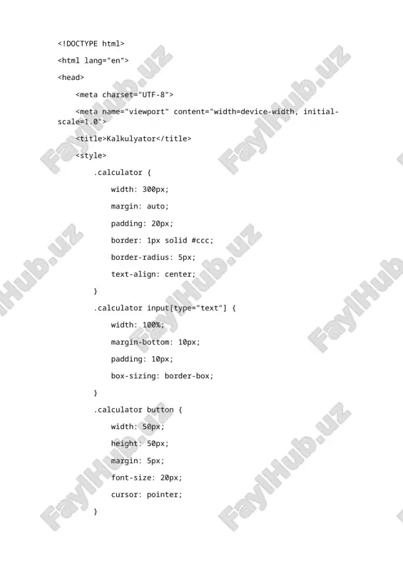 eng sodda kalkulyator kodi — DOCX