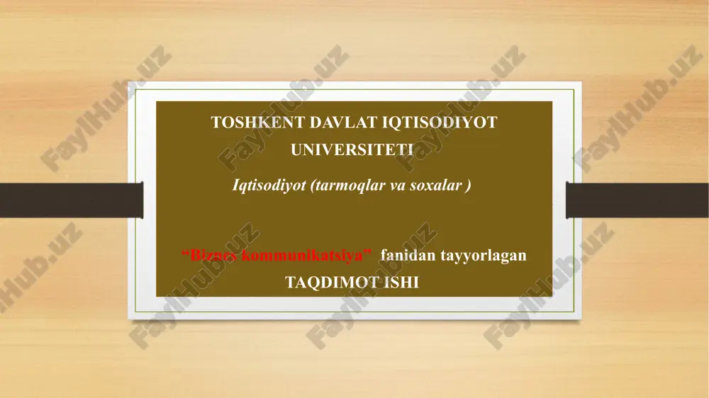 biznes muzokaralar strategiyasi — PPTX