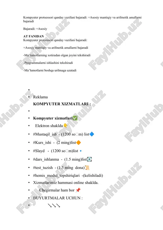 akt fanidan savolnoma oraliq yakuniy uchun 200+ — DOCX