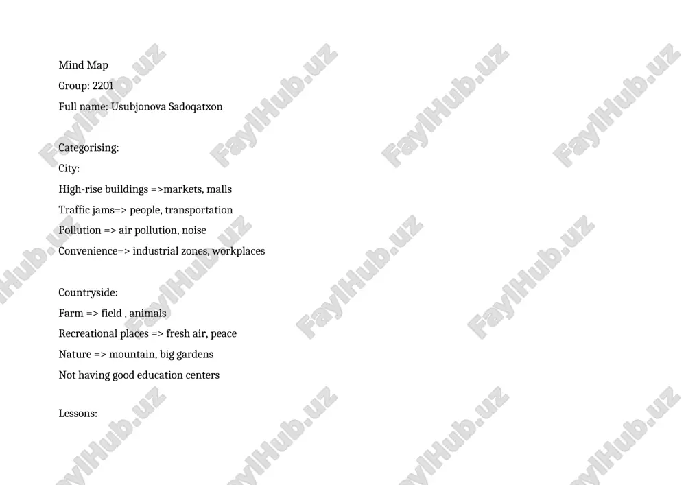mind map — DOCX