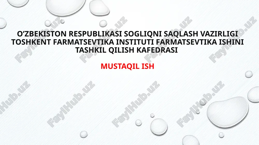 farmatsevtika tarixi — PPTX
