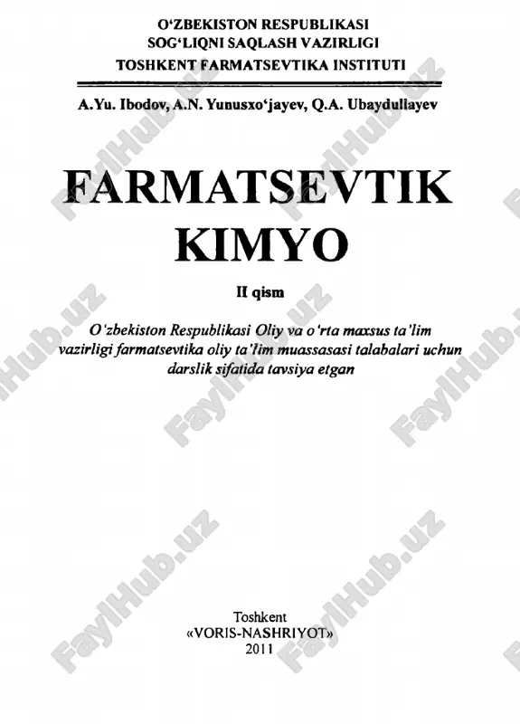 farmatsevtik kimyo 2qism — PDF