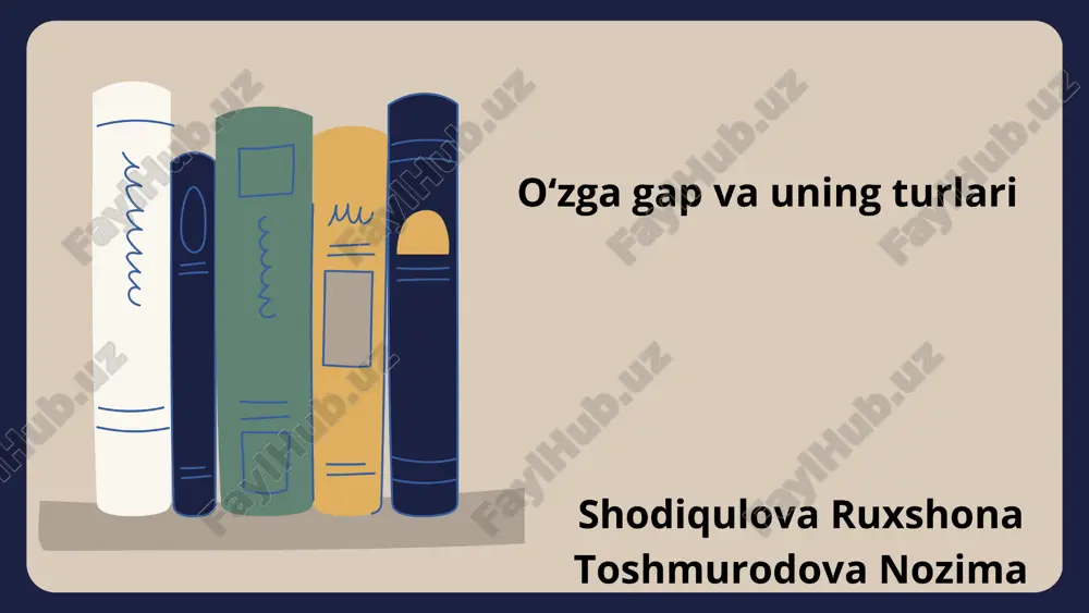 o'zga gap va uning turlari — PDF