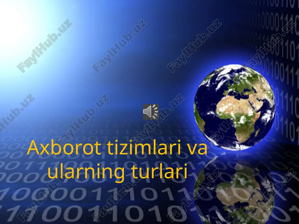 axborot tizimlari va ularning turlari — PPTX
