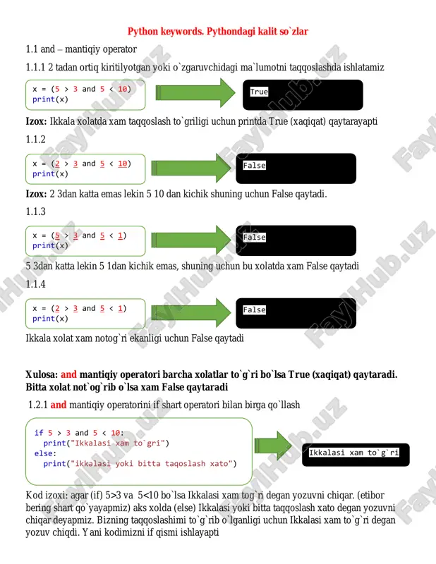 python keywords. pythondagi kalit so`zlar bepul qismi — PDF