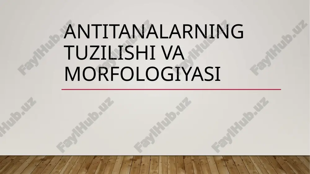 antitanalarning tuzilishi va morfologiyasi. — PPTX