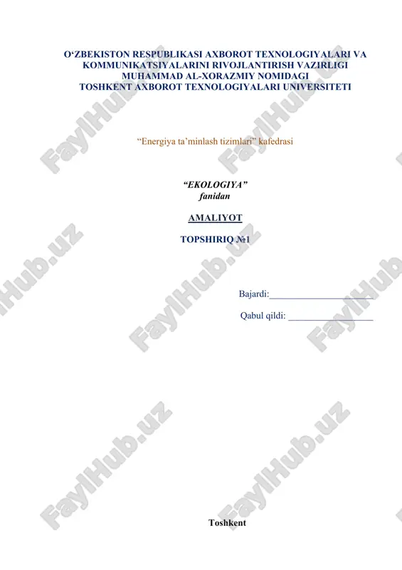 umumiy ekologik muammolar — DOCX