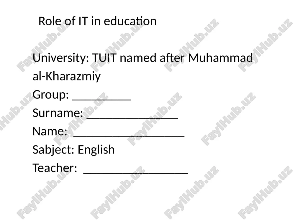 role of it in education — PPTX