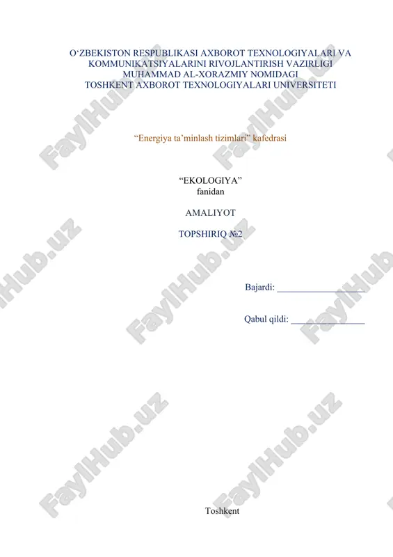tabiiy resurslar ishlab chiqariladigan tashlanmalar hisobi — DOCX
