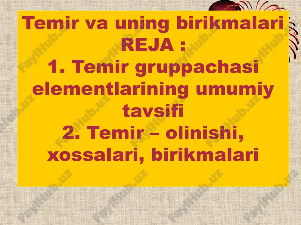 temir va uning birikmalari — PPTX