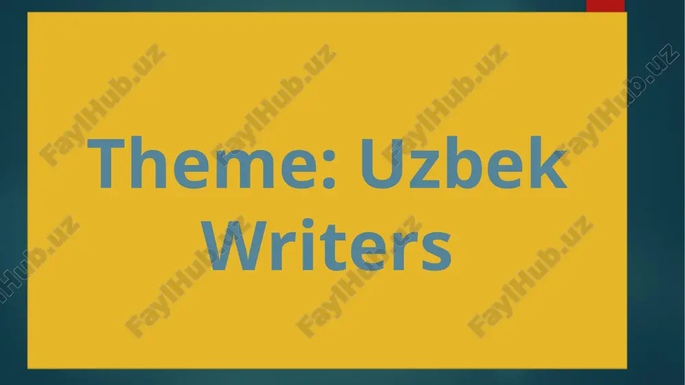 uzbek writers — PPTX