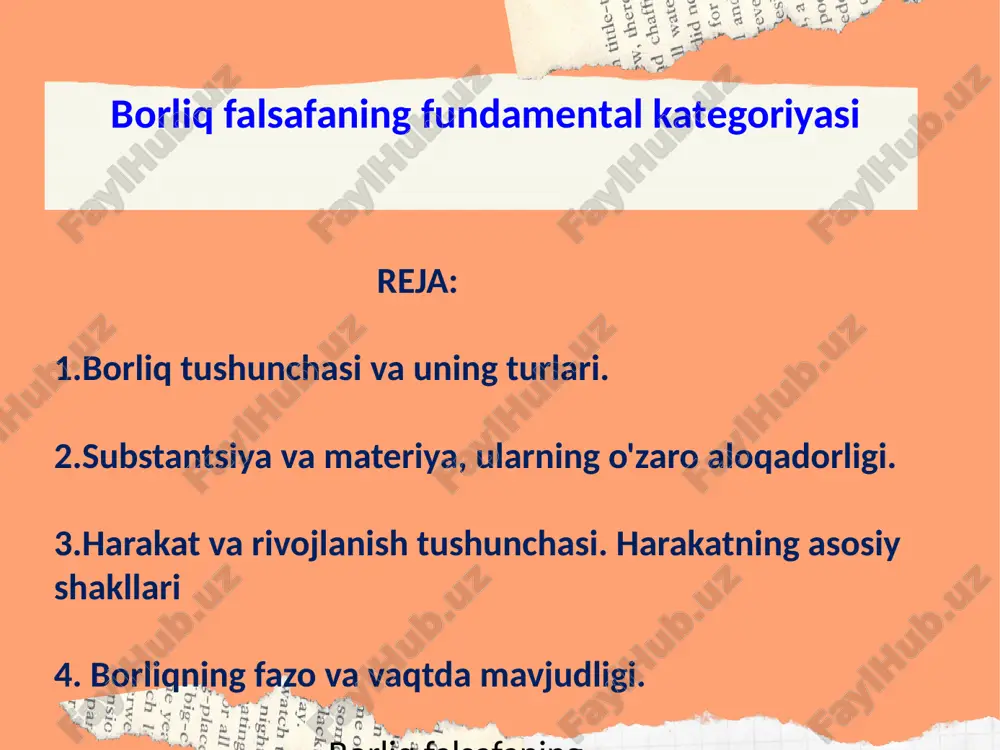 borliq falsafaning fundamental kategoriyasi — PPTX