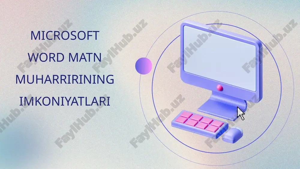 microsoft word matn muharririning imkoniyatlari — PPTX