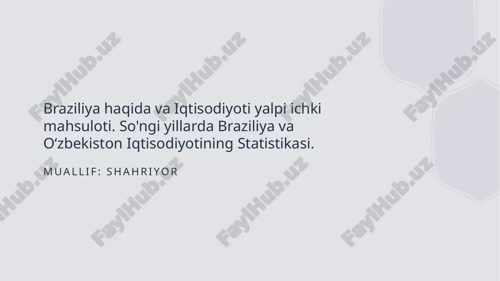 braziliya iqtisodiyoti — PPTX