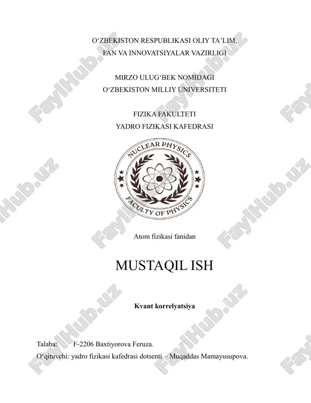 kvant korrelyatsiya — PDF
