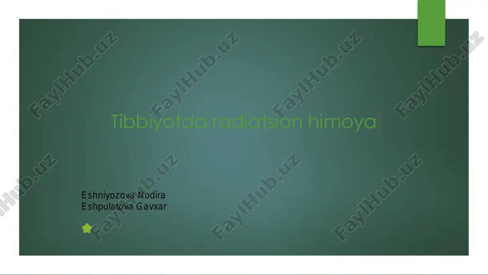 tibbiyotda radiatsion himoya — PDF