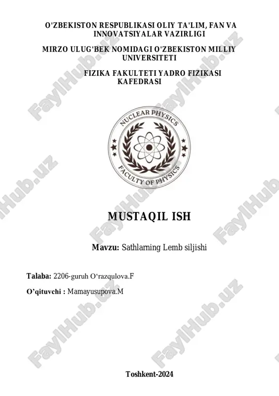 sathlarning lemb siljishi — PDF