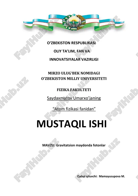 gravitatsion maydonda fotonlar 2 — PDF