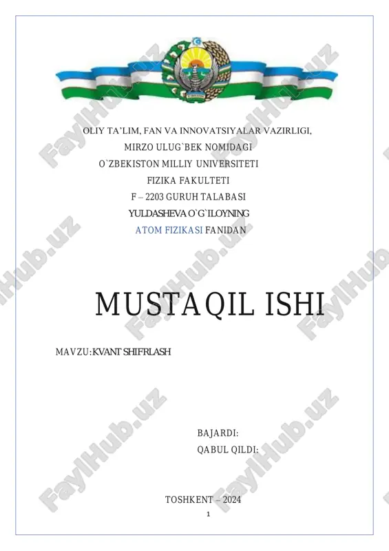 kvant shifrlash 2 — PDF