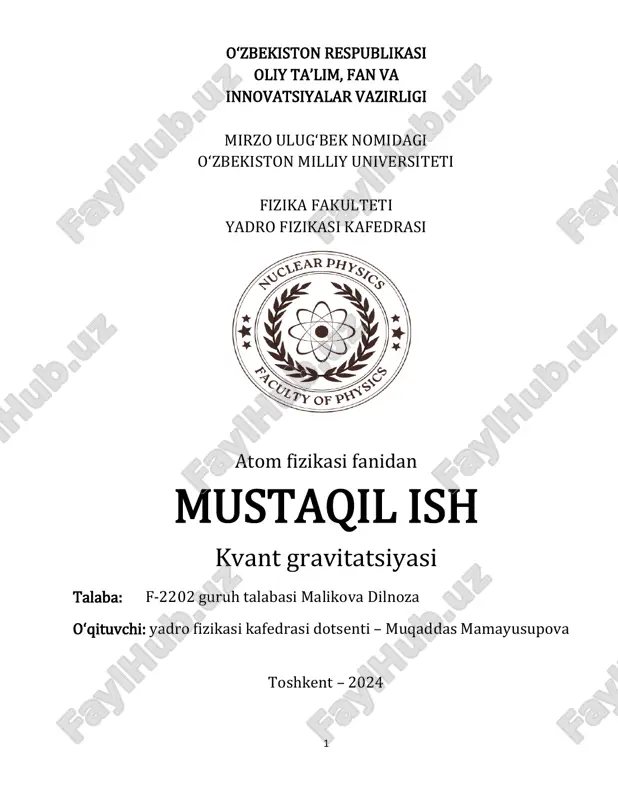 kvant gravitatsiyasi 4 — PDF
