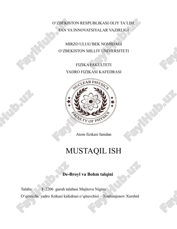 de-broyl va bohm talqini 2 — PDF