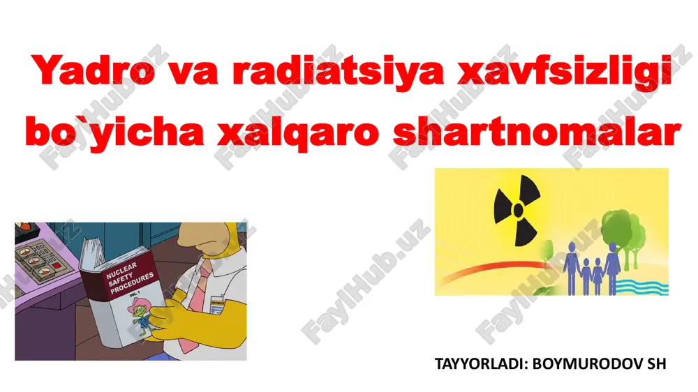 yadro va radiatsiya xavfsizligi bo`yicha xalqaro shartnomalar — PDF