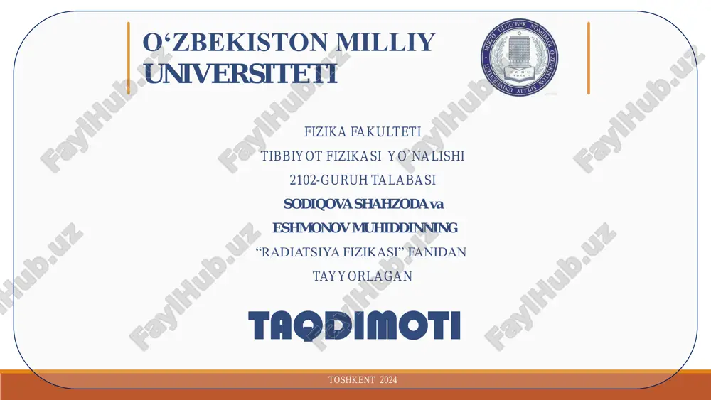 yadro nurlanishlarini qayd qilish metodlari — PDF