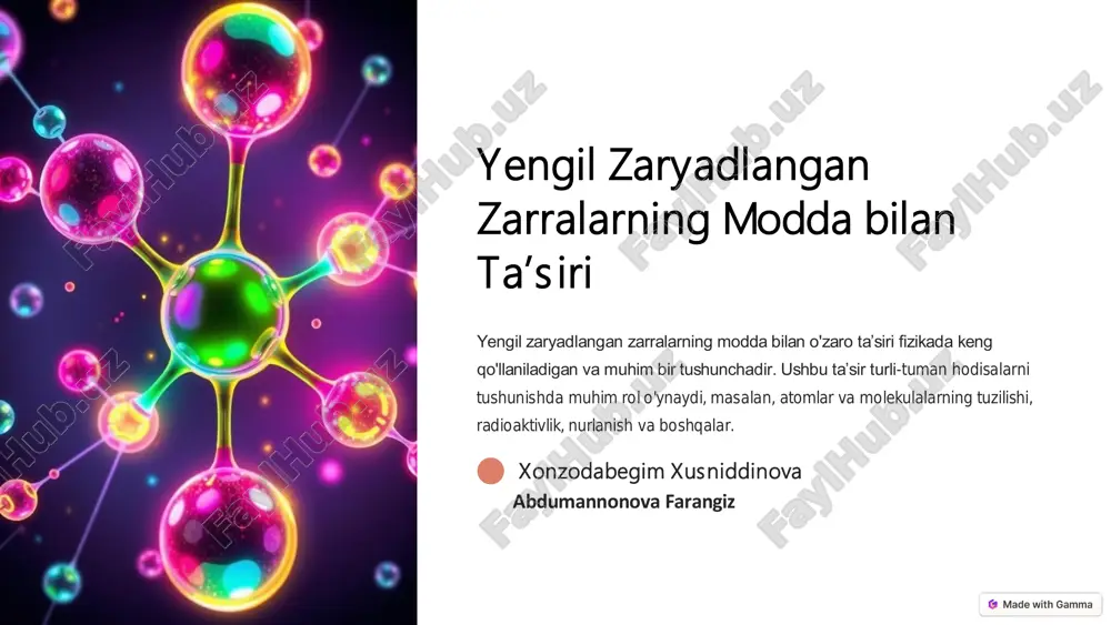 yengil zaryadlangan zarralarning modda bilan tasiri(ai) — PDF