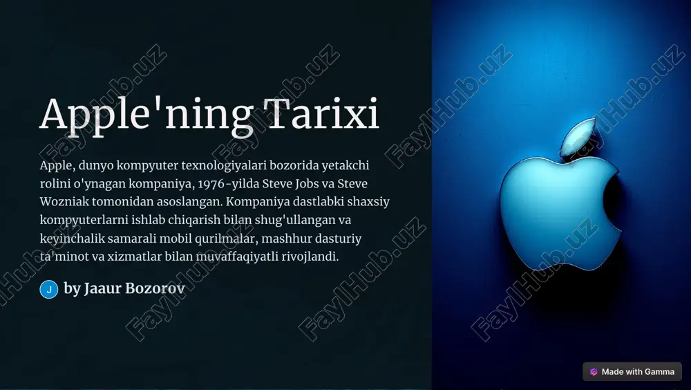 apple'ning tarixi — PDF