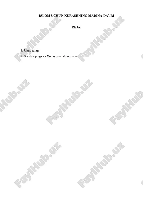 islom uchun kurashning madina davri — DOC